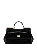 Dolce Gabbana Elongated Sicily Patent Leather Top Handle Bag