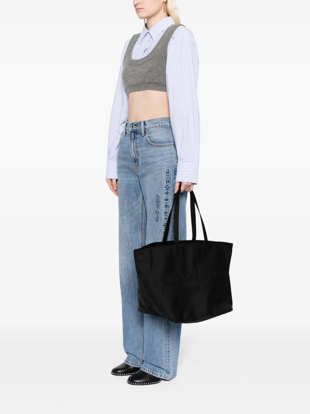 Alexander Wang Punch Logo Embossed Tote Bag
