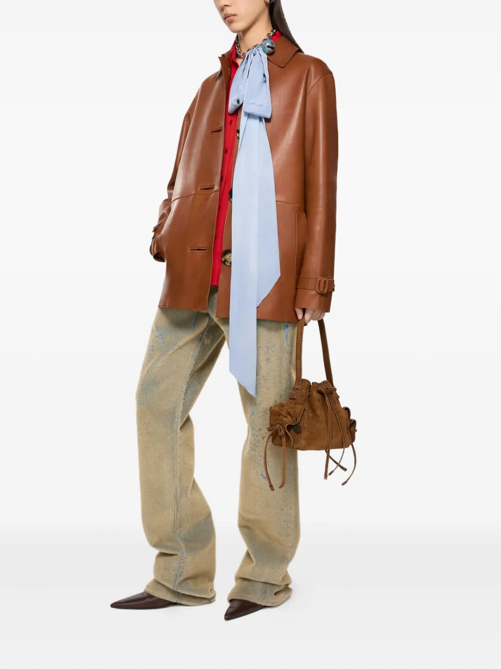 Acne Studios Mini Multipocket Suede Shoulder Bag
