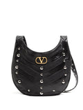 Valentino Garavani Small Hoboho Chevron Quilted Studded Shoulder Bag