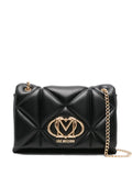 Love Moschino Quilted Logo Plaque Shoulder Bag