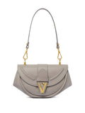 Versace Small Virtus Leather Shoulder Bag