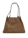 Etro Medium Libra Braided Handle Suede Tote Bag