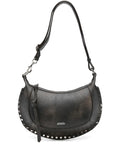 Isabel Marant Oskan Moon Stud Embellished Leather Shoulder Bag