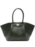 Demellier Crocodile Embossed Leather Shoulder Bag