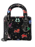 Christian Dior Pre Owned Lady Dior Bag Limited Edition Pixel Zodiac Printed Calfskin Mini Shoulder Bag