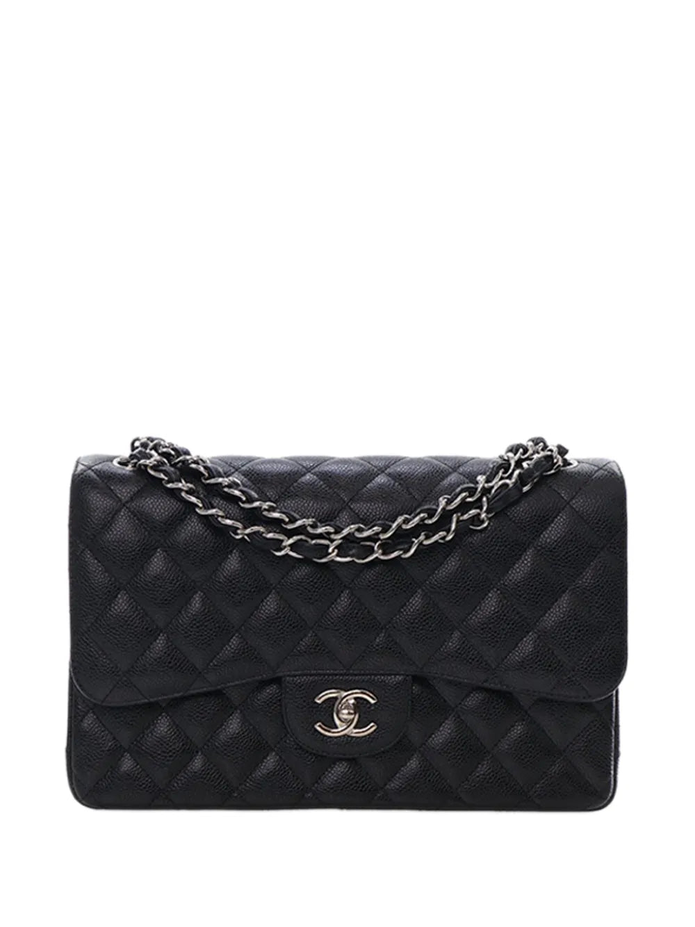 Chanel Pre Owned 2016 2017 Jumbo Classic Caviar Double Flap Shoulder Bag