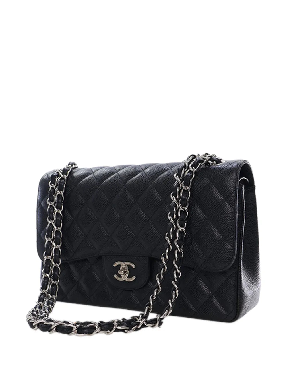 Chanel Pre Owned 2016 2017 Jumbo Classic Caviar Double Flap Shoulder Bag