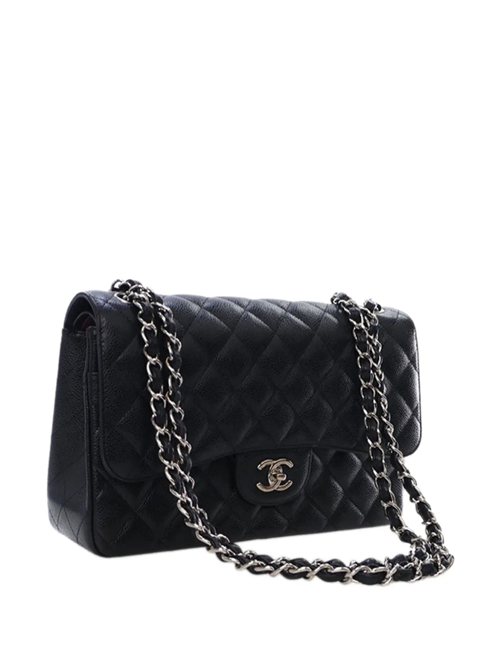 Chanel Pre Owned 2016 2017 Jumbo Classic Caviar Double Flap Shoulder Bag
