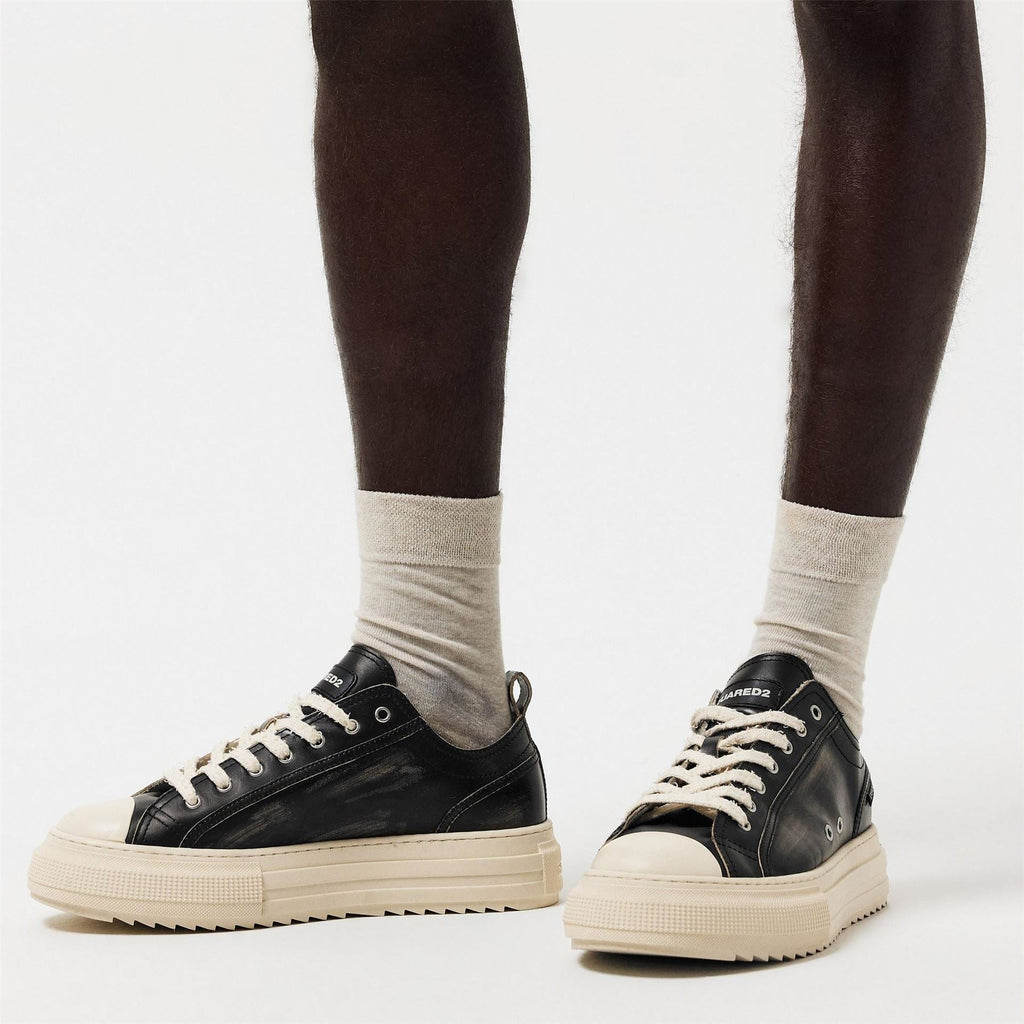 DSquared2 Mens Dsq Leather Berlin Low Top Trainers